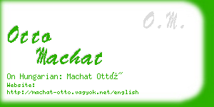 otto machat business card